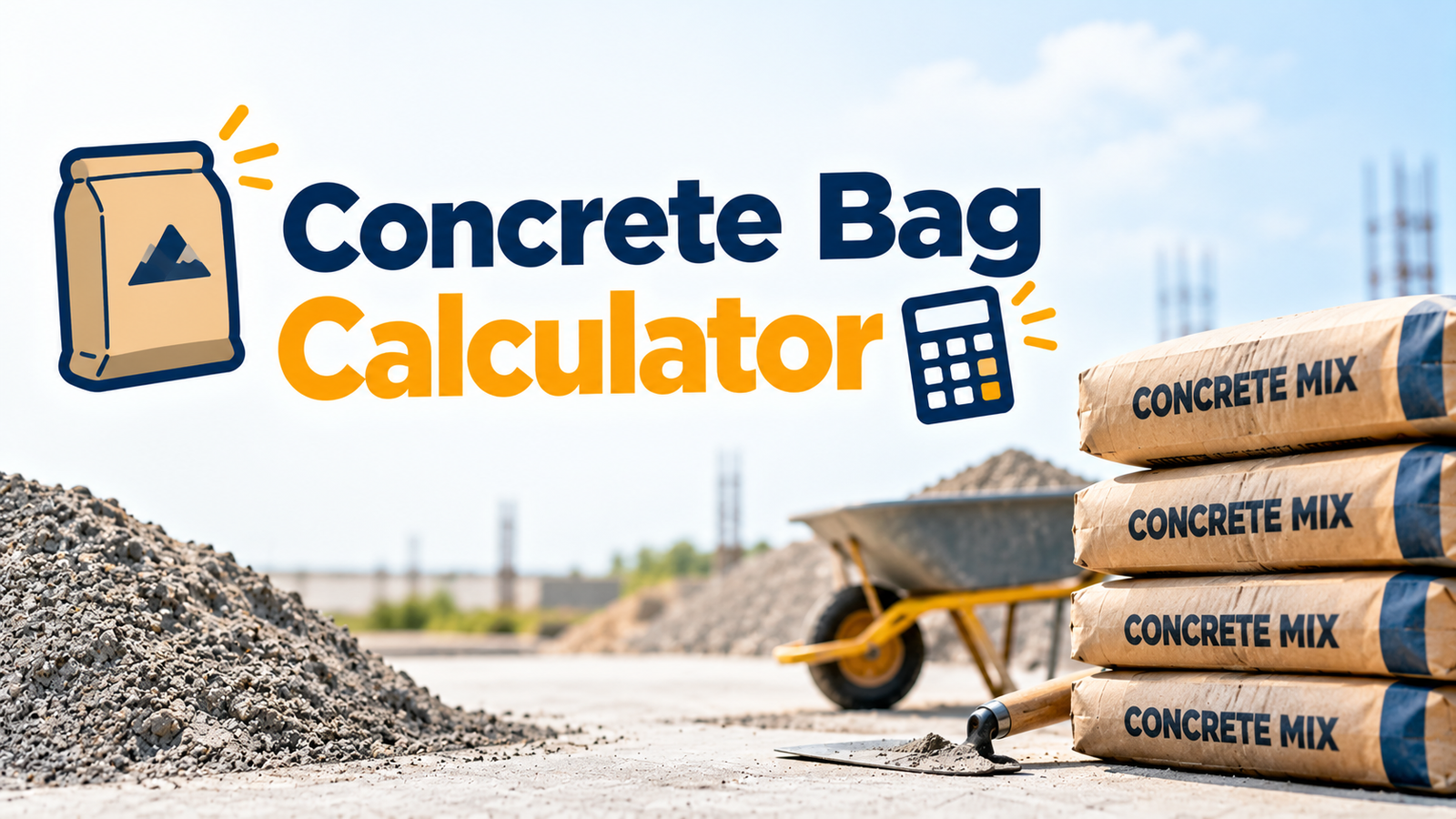 Concrete Bag Calculator – estimate the number of concrete bags needed for your construction project.