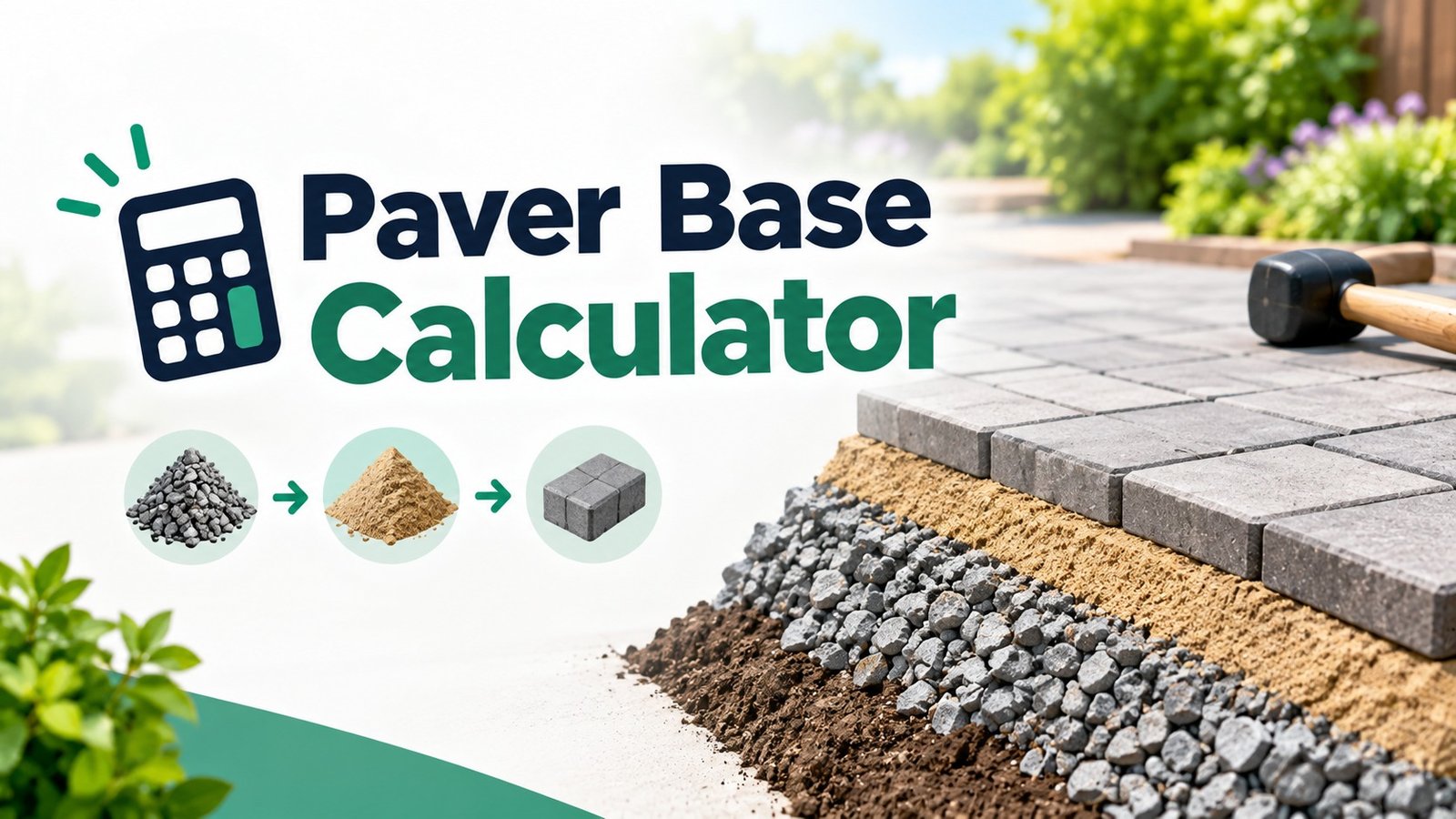 Paver Base Calculator – estimate the gravel and sand needed to prepare a stable base for paver installation.